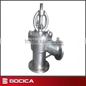 Manual operate flange end angle globe valve