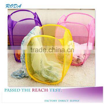 YIWU RODA 100%Polyester optional folding mesh laundry basket