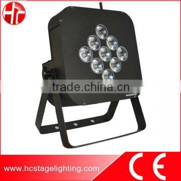 9x10w 4 in 1 Wireless Battery Remote Control Stage Lighting Slim Par 64 Led Dmx