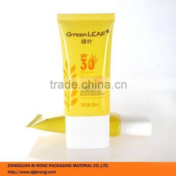 whitening sun block cream usage cosmetic packaging tubes