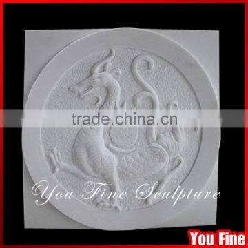 Stone Carved Wall White Marble Relief