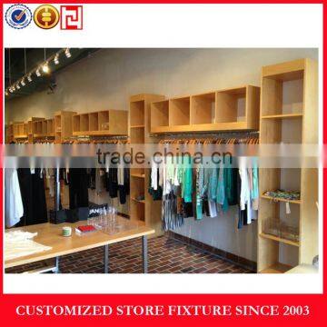 Customized design wooden clothes display rack