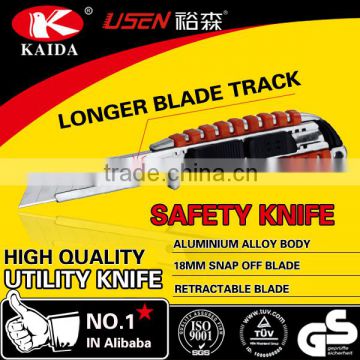 tool cutter Auto Retractable Safety 18mm Snap Off Blade Aluminium Alloy cutter knife