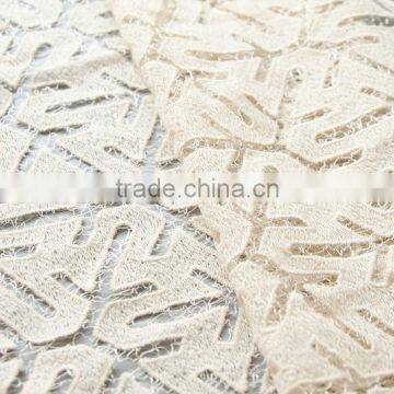 interlaced net ground with cotton embroidery fabric guipure fabric