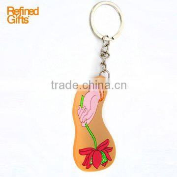 Silicone /soft rubber/PVC Rubber keychain/keyring/key tag