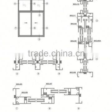 Economy aluminum extrusion profile for window and door