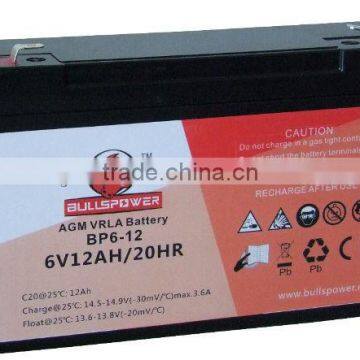 SMF/AGM/SLA/VRLA batteries in China 6v12ah