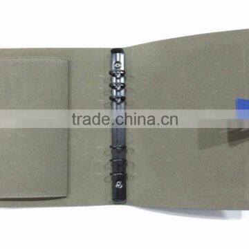 Hot Sale Leather Notebook With Black Rings photo-3