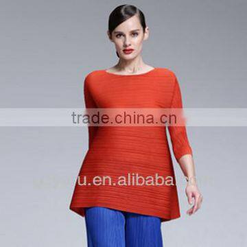 The Latest Five Fold Collar Sleeves Loose Fashion Pleated Blouse