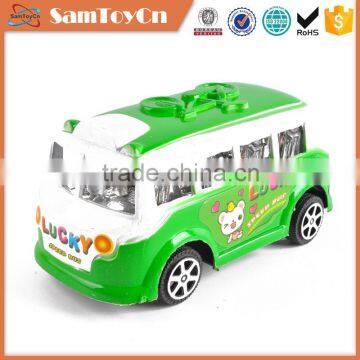 Wholesale 4pcs plastic kids cartoon pull back toy bus