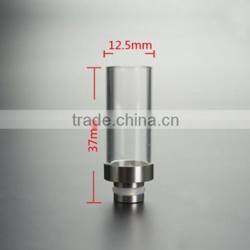 Wide bore glass + ss 510 drip tip in stock