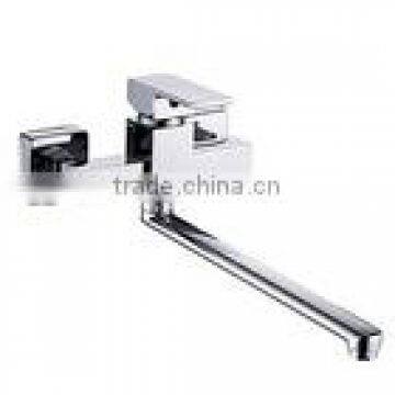 Single lever wall mounted brass chrome finish kitchen sink mixer polish luxury bathroom tap China