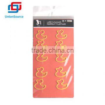 Hot selling litte yellow duck design paper clips