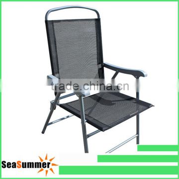 All weather metal folding chair with handrest