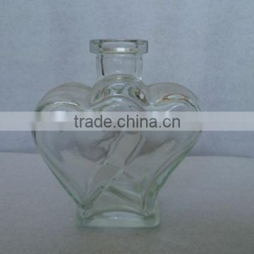 clear heart shape glass perfume bottle