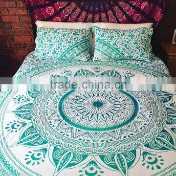 Green mandala duvet cover Duvet cover sets bedding hotel duvet cover coverlet quilt cover with pillows bedding doona Cover sets