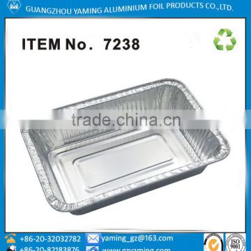 EU oblong full edge flange aluminium foil container foil food package for restaurant and supermarket