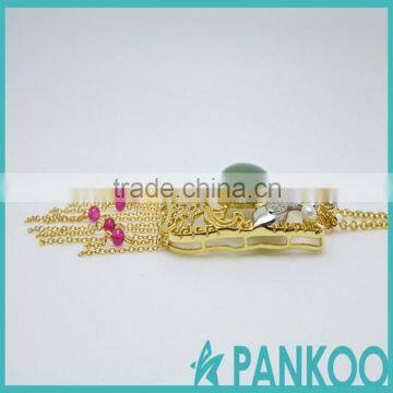 Gold-plated 925 Sterling Silver Jewelry Inlaid Natural Corundum Spray Jasper Cheung Yunhe Style Necklace Pendant