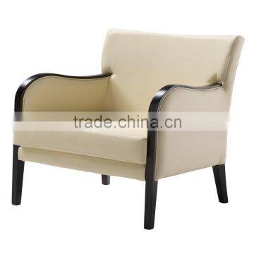 Leather modern wooden lounge chair YG7019