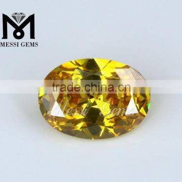 2015 Hot Sale Good polishing Oval Yellow CZ Gemstone