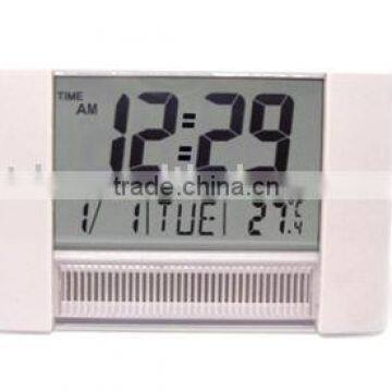 LCD table clock-RL281-clock,timepiece,weather station,thermometer,calendar,solar power,desk clock