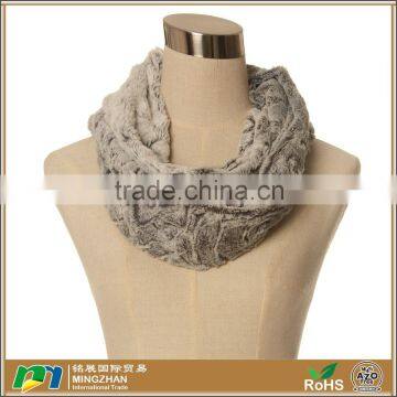 Womens warm thick faux fur around neck wrap scarf