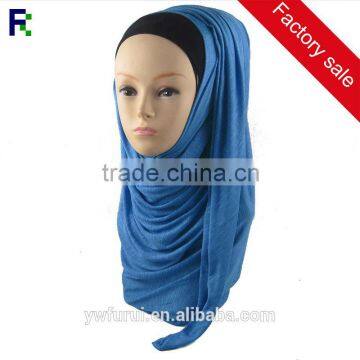 Fashion Slub Hijab Scarf Solid Color Plain Jersey Shawl Scarf