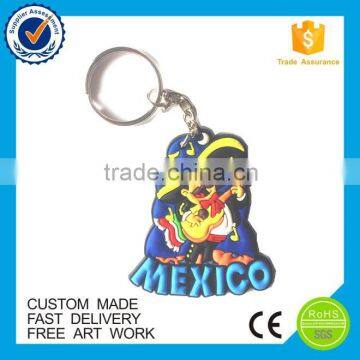 Europe embossed soft pvc promotion keychain custom