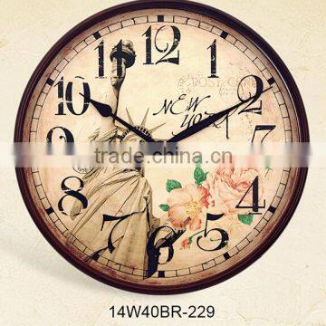 14 inch Retro style wooden wall clock quartz clock