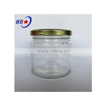 round honey glass jar