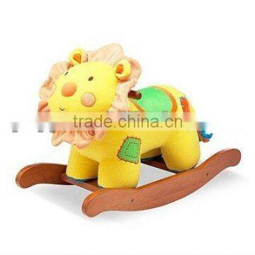 cheap Plush orange LION baby rocker ride on toy