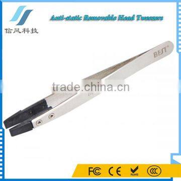 BST-250 Stainless Steel Highly Precise Anti-static Removable Head Tweezers photo-1