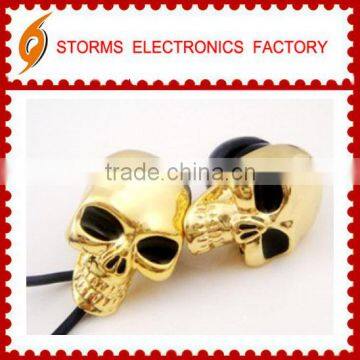 Fashional customized scarel skull shape earphones metal earphone in ear