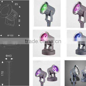 Wholesale IP65 Single Color/RGB 9W Led Garden Light Outdoor 3x3W photo-4