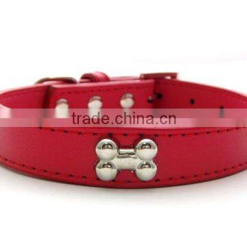Western Bone Stud Fashion Genuine Leather Pet Collars For Dog Cat photo-5