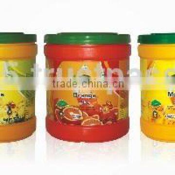 Instant Drink Powder Packing 2.5 Kg Colored Plastic Containers With Grip