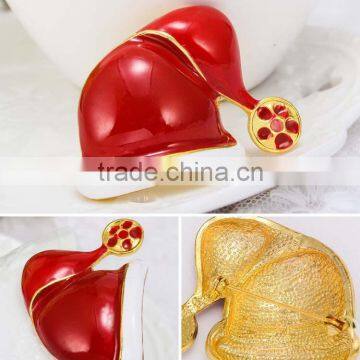 43*30mm Wholesale New Year Gift Jewelry Crystal Lovely Santa Claus Men's Brooch