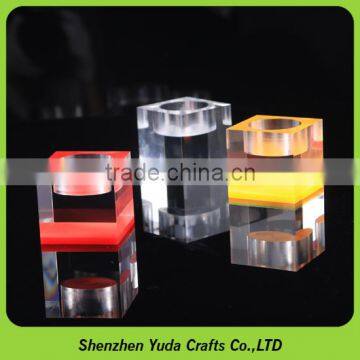 colored CNC milling acrylic cube blocks customized rounting small clear acrylic manifold