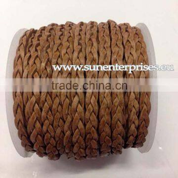 Braided Leather cords -Flat Braided Leather Choty-SE-PB-04-5MM