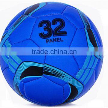 2015 New Design PVC Material Machine Sewn 32 Panels Blue Footballs