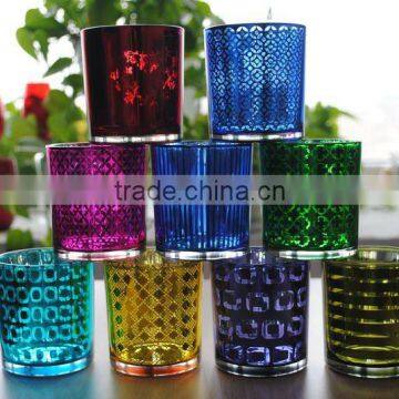 Machinemade electroplated clear candle holder