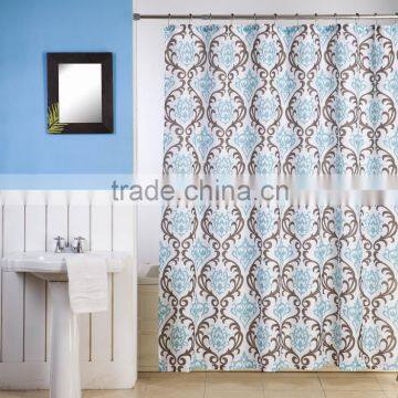 1PC PRINTED WAFFLE SHOWER CURTAIN WITH RINGS