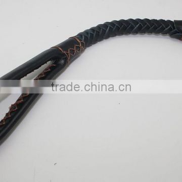 8-thong Round Fully Braided Genuine Leather Dog Leash