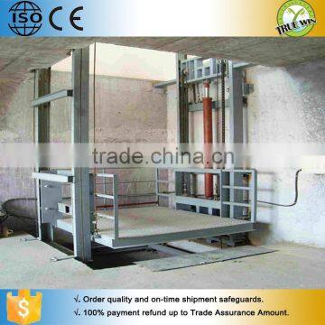 Outdoor freight elevator, Guard rail hydraulic cargo lift