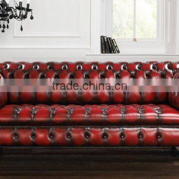 2016 China living room Chesterfield Button Tufted Sofa Classical Style leather sofa