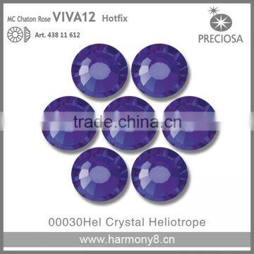 PRECIOSA Flat Back Hot Fix Rhinestones, Crystal Heliotrope MC Chaton Rose VIVA12