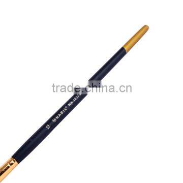 Top Quality Wooden Handle Gold Round And Flat Artist Nylon Brush Oil Acrylic Paint Brush For Professional Artist