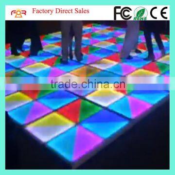 Waterproof IP65 DMX512 10mm Semitranslucent Acrylic With Ray Effect 1*1m RGB Colorful 720pcs 10mm LED Dance Floor