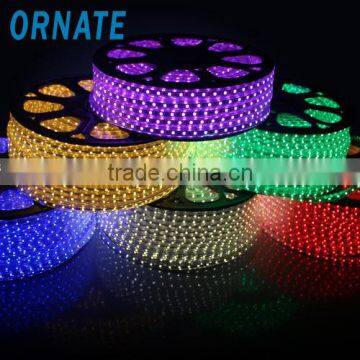 Wholesell price high volatge 220V 5050 60led/s rgb flexible led strip light waterproof for outdoor use