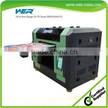 2016 Top sale a3 size WER-E2000UV pen printer and pencil printer, cd printer, usb printer phone case uv printer